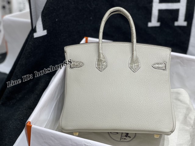 Hermes專櫃經典款鱷魚皮Birkin手提女包 愛馬仕Touch25togo皮搭配尼羅鱷純手工皮包 zhh1256